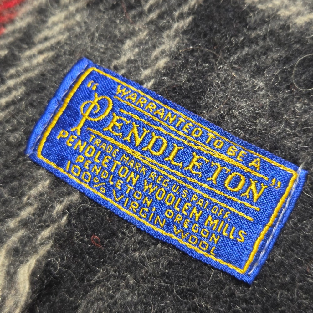 Pendleton Plaid 100% Virgin Wool Fringed Throw Blanket 54x70 USA Dark Academia